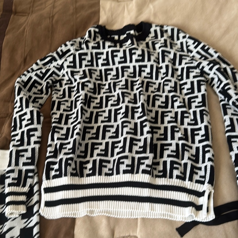Black and white sweater